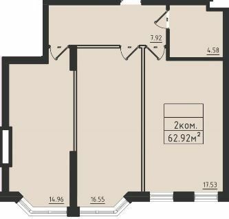 2-кімнатна 62.92 м² в ЖК Avinion від 22 700 грн/м², Одеса