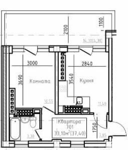 1-кімнатна 37.4 м² в ЖК City House History від 30 850 грн/м², Одеса