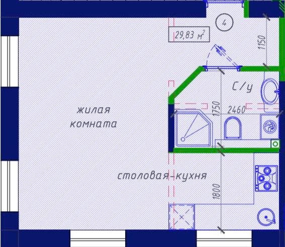 1-кімнатна 29.83 м² в ЖК Craft House від 20 700 грн/м², Одеса