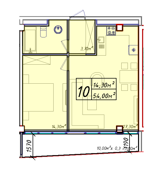 1-комнатная 54 м² в ЖК Graf у моря от 42 600 грн/м², Одесса