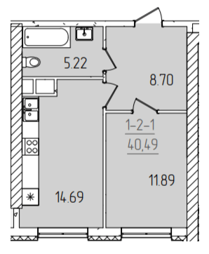 1-комнатная 40.49 м² в ЖК KADORR City от 23 300 грн/м², Одесса