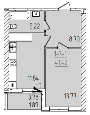 1-комнатная 41.42 м² в ЖК KADORR City от 23 700 грн/м², Одесса