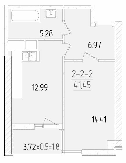 1-комнатная 41.45 м² в ЖК KADORR City от 24 450 грн/м², Одесса