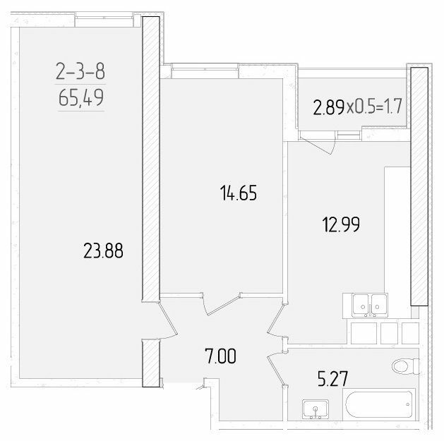 2-кімнатна 65.49 м² в ЖК KADORR City від 23 700 грн/м², Одеса