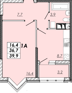 1-кімнатна 39.9 м² в ЖК RealPark від 18 350 грн/м², Одеса