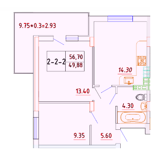 2-комнатная 49.88 м² в ЖК Smart City от 24 050 грн/м², с. Крыжановка