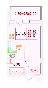 1-кімнатна 22.1 м² в ЖК Smart City від 21 100 грн/м², с. Крижанівка