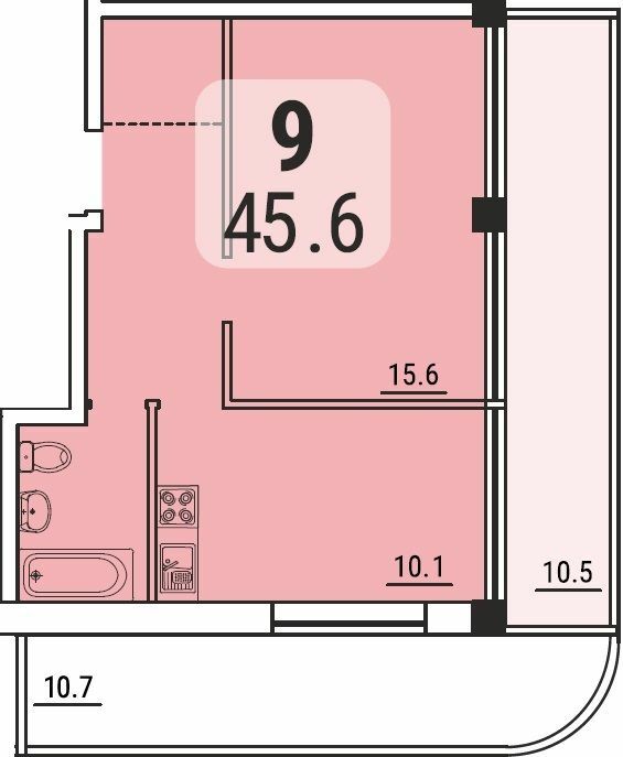 1-комнатная 45.6 м² в ЖК Море от 33 250 грн/м², Одесса