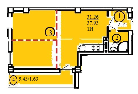 1-комнатная 37.93 м² в ЖК Одесский двор от 13 350 грн/м², Одесса