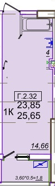 Студія 25.65 м² в ЖК Родос від 23 700 грн/м², Одеса