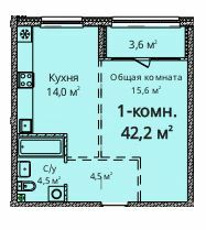 1-комнатная 42.2 м² в ЖК Скай Сити Плюс от 25 550 грн/м², Одесса