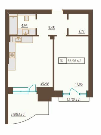1-комнатная 55.96 м² в ЖК Французский бульвар, 29б от 73 800 грн/м², Одесса
