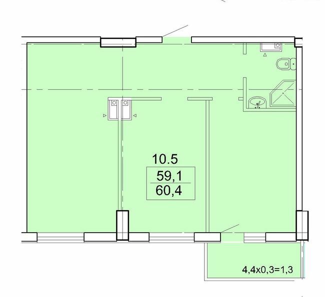 2-кімнатна 60.4 м² в КБ Аполлон на Карантинной від 38 000 грн/м², Одеса