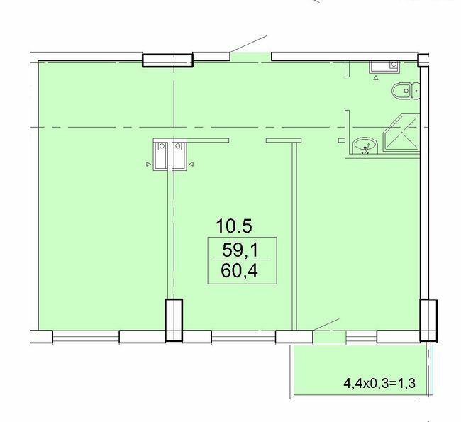 2-комнатная 60.4 м² в КД Аполлон на Карантинной от 38 000 грн/м², Одесса