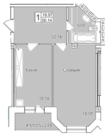 1-кімнатна 50.14 м² в ЖК English house від 28 300 грн/м², с. Крижанівка