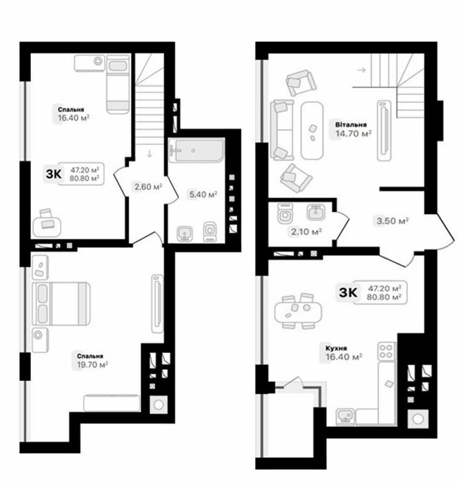 Двухуровневая 80.8 м² в ЖК Auroom City от 21 100 грн/м², Львов