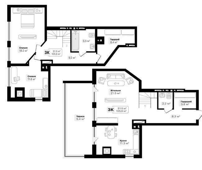 Двухуровневая 105.6 м² в ЖК Auroom City от 21 100 грн/м², Львов