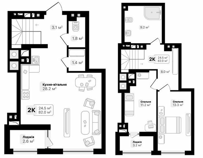 Двухуровневая 82 м² в ЖК Auroom City от 18 650 грн/м², Львов