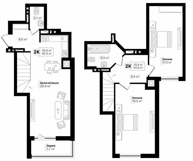 Двухуровневая 85.9 м² в ЖК Auroom City от 18 650 грн/м², Львов