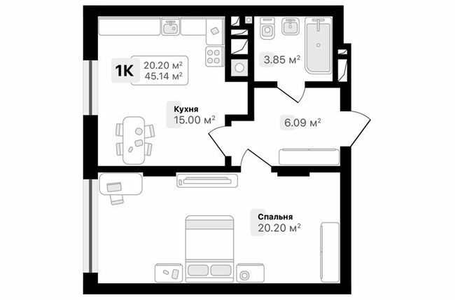 1-кімнатна 45.14 м² в ЖК AUROOM SUNRISE від 20 600 грн/м², Львів