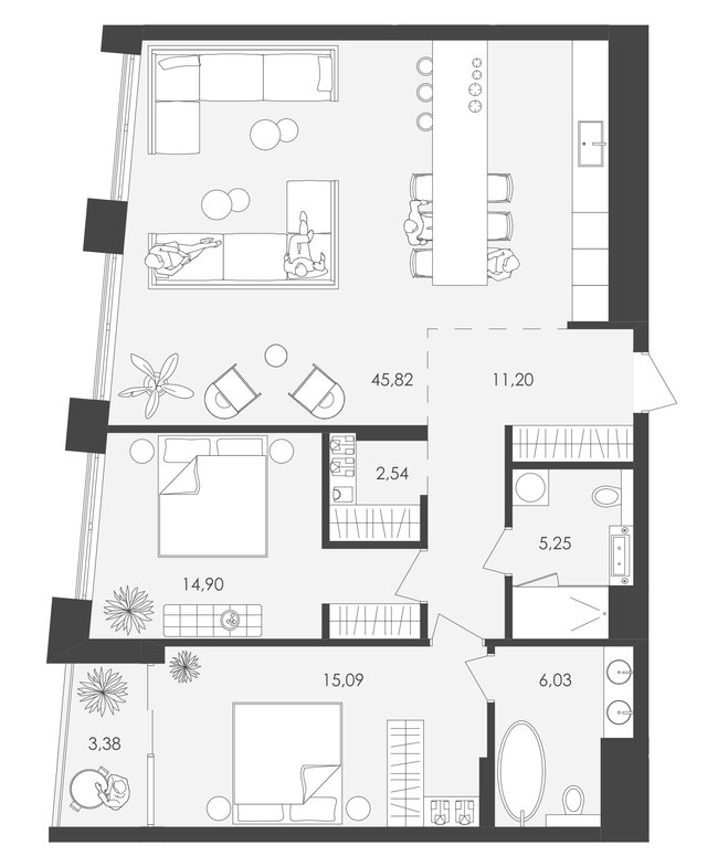 2-комнатная 102.52 м² в ЖК Avalon 37 от 58 000 грн/м², Львов