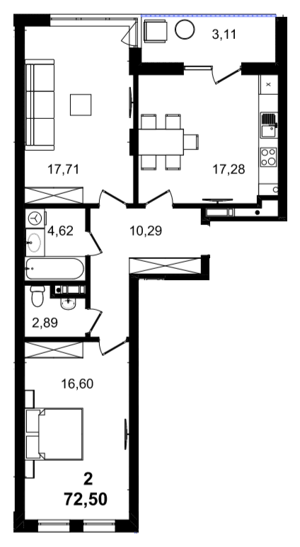 2-комнатная 72.5 м² в ЖК BARCELONA от 29 650 грн/м², Львов