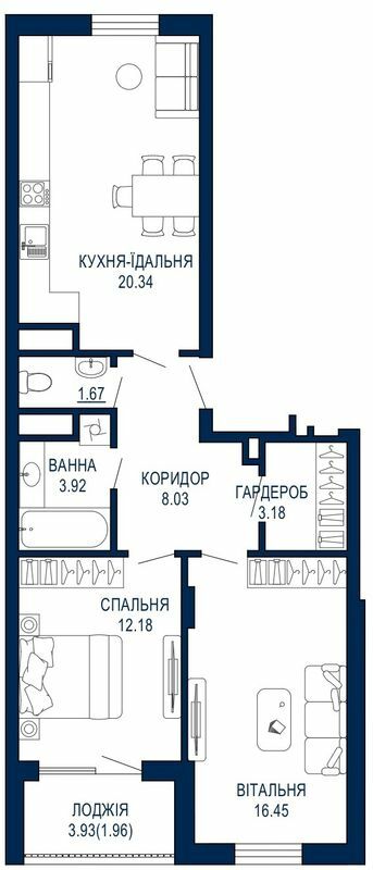 2-комнатная 67.73 м² в ЖК Viking Park от 27 650 грн/м², Львов