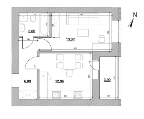 1-кімнатна 40.21 м² в ЖК Шенген від 21 592 грн/м², Львів