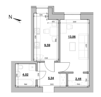 1-кімнатна 34.45 м² в ЖК Шенген від 19 828 грн/м², Львів