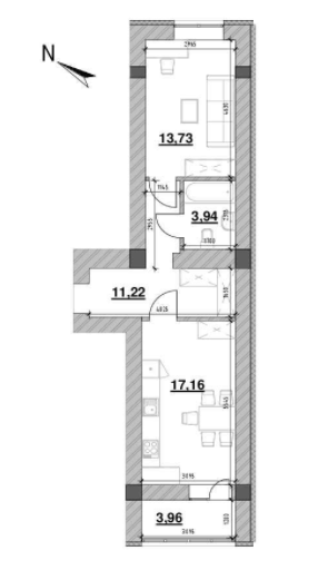 1-кімнатна 50.01 м² в ЖК Шенген від 25 754 грн/м², Львів