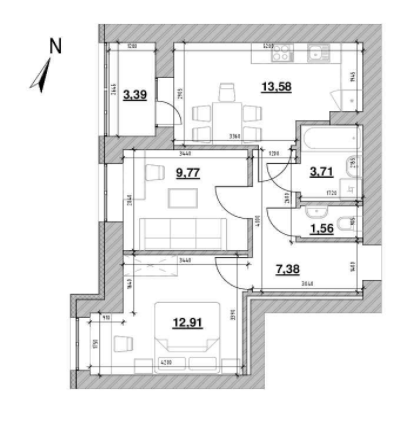 2-кімнатна 52.3 м² в ЖК Шенген від 22 388 грн/м², Львів