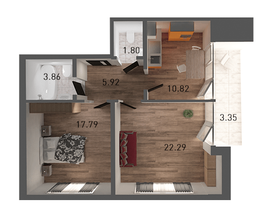 2-кімнатна 65.83 м² в ЖК Ґорґани від 20 150 грн/м², Львів