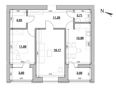 2-комнатная 68.76 м² в ЖК Шенген от 24 041 грн/м², Львов