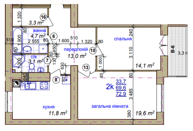 2-комнатная 72.9 м² в ЖК на ул. Жасминовая, 5 от 22 000 грн/м², Львов