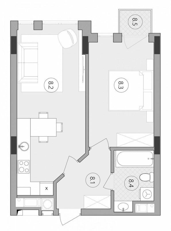 1-комнатная 45.19 м² в ЖК Фруктовая аллея от 20 800 грн/м², Львов