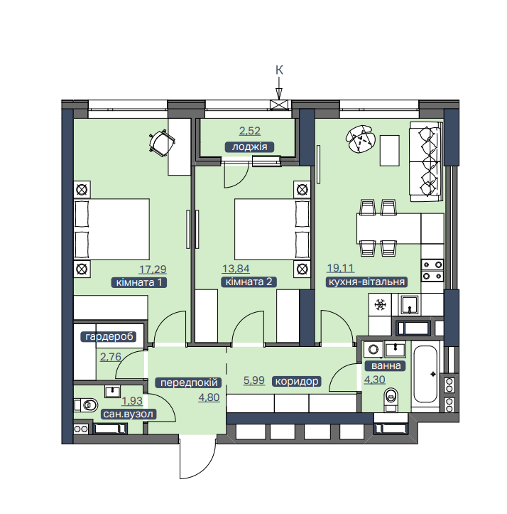2-комнатная 78.24 м² в ЖК Метрополис от 39 857 грн/м², Киев