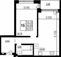 1-комнатная 50.5 м² в ЖК Гринвуд 2 от 19 250 грн/м², пгт Брюховичи
