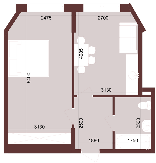 1-кімнатна 40.54 м² в ЖК Urban One Klochkivska від 28 300 грн/м², Харків