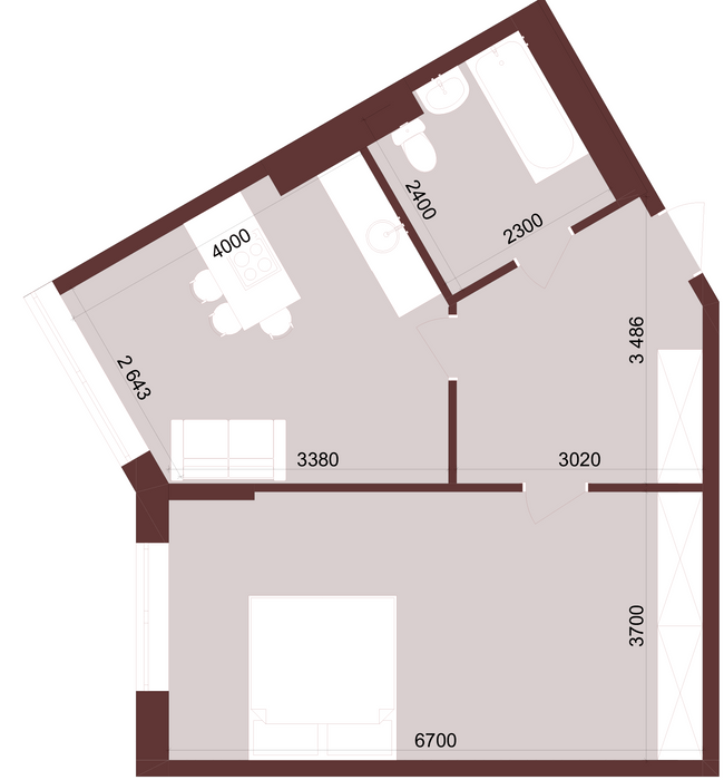 1-комнатная 47.02 м² в ЖК Urban One Klochkivska от 28 300 грн/м², Харьков