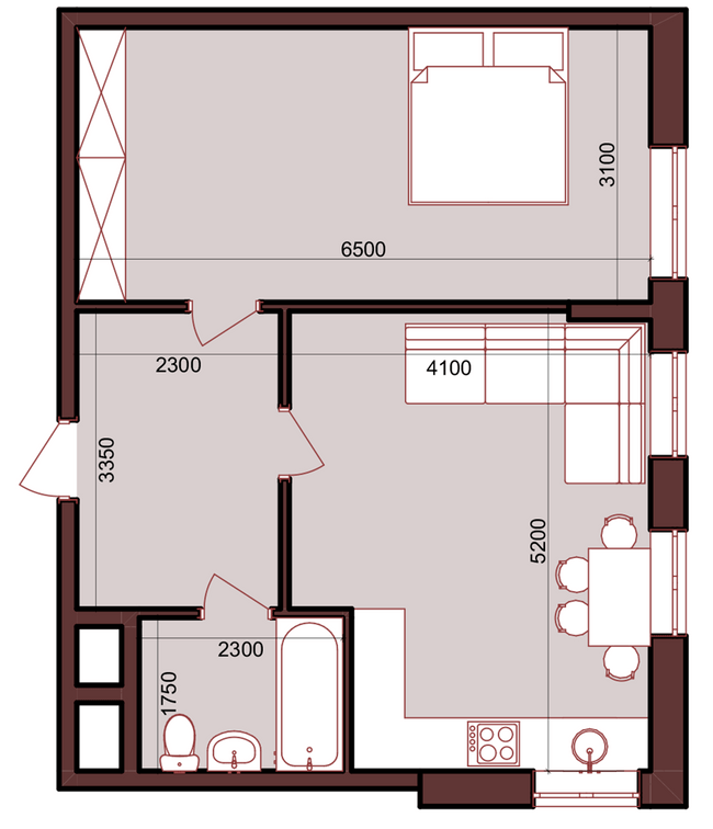 1-кімнатна 50.27 м² в ЖК Urban One Klochkivska від 28 300 грн/м², Харків