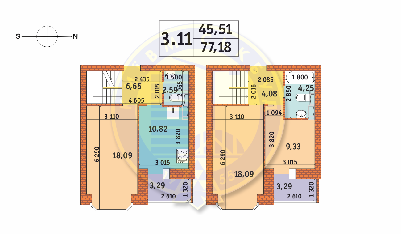 3-комнатная 77.18 м² в ЖК Чаривне Мисто от 25 688 грн/м², Киев