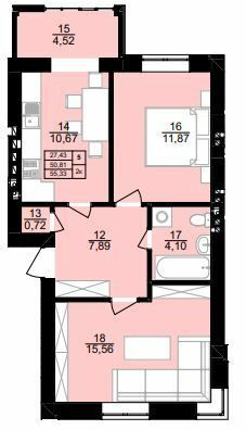 2-комнатная 55.33 м² в ЖК Вилла Севилья от 15 900 грн/м², г. Винники