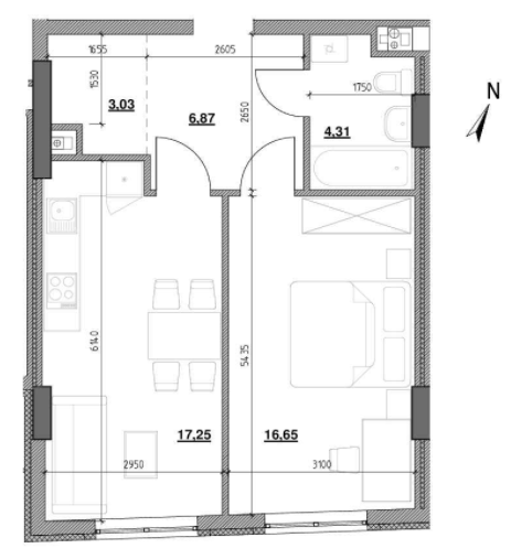 1-комнатная 47.8 м² в ЖК Topolis от 25 533 грн/м², Львов