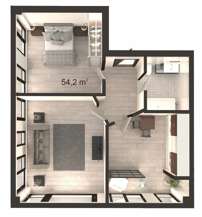 2-кімнатна 54.2 м² в ЖК Вертикаль від забудовника, Дніпро