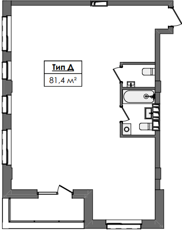 2-комнатная 81.4 м² в ЖК Жовтневый от 37 350 грн/м², Днепр