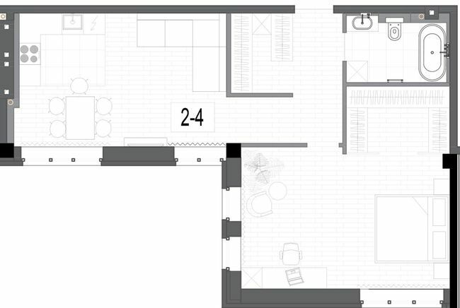 1-комнатная 69 м² в КД на Короленко от 36 050 грн/м², Днепр