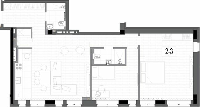 2-кімнатна 98.3 м² в КБ на Короленко від 33 150 грн/м², Дніпро