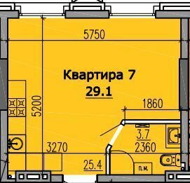 1-комнатная 29.1 м² в КД Классик Холл от 39 150 грн/м², Днепр
