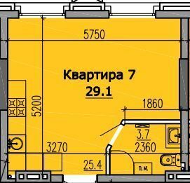 1-кімнатна 29.1 м² в КБ Класік Хол від 39 150 грн/м², Дніпро