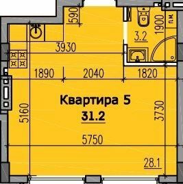 1-комнатная 31.2 м² в КД Классик Холл от 39 150 грн/м², Днепр